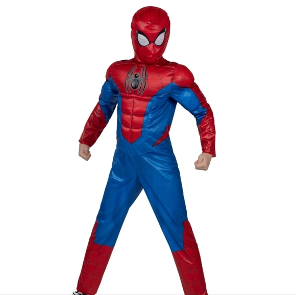 Marvel Spider-Man Padded Jumpsuit & Mask Costume, Boys' Large (10/12) NEW - Picture 5 of 8